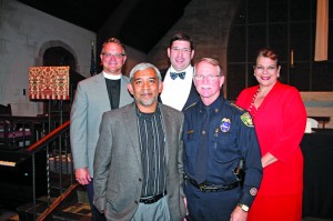Front, Dr. Parvez Ahmed and Sheriff John Rutherford; back: Father Tom Deppe, Rabbi Joshua Lief and Angela Corey, State Attorney’s Office
