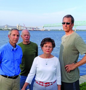 Neighbors Erik Kaldor, Gary Ulrich, Mary Jo Pickett and Mark Otterbourg are concerned about noise levels from some Metropolitan Park events. “People don’t have an appreciation for how sound travels over the water with nothing to impede it,” stated Kaldor.