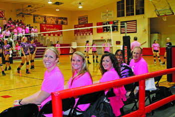 Bishop Kenny “Pink Out” match against Bolles volleyball
