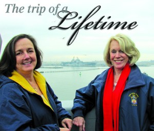 Clelia Davis, of Ortega, and Leighton Tesche, Venetia resident, on board the USS New York, leaving Norfolk en route to Jacksonville