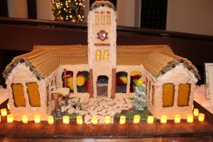 Students in grade 3 to 6 at San Jose Episcopal Day School created a replica of their historic campus, complete with nativity scene front left and luminaria made from pasta shells.