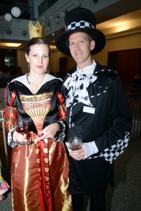 The Queen of Hearts, Jessica Clifton, with husband and Immediate Past President dressed as the Mad Hatter, Josh Clifton