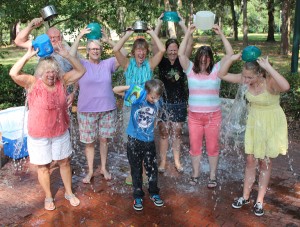 A small group gathered in Boone Park on July 25 to take the ALS Ice Bucket Challenge for Harold McKeon.