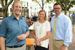 Friends of Hemming Park’s Executive Director with Vince Cavin, Downtown Vision Board Chairman and Market President of BB&T Bank Debbie Buckland with Sean Hall
