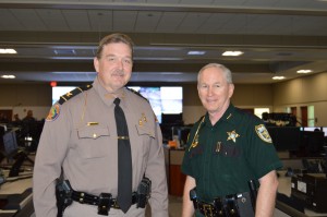 Col. Gene Spaulding, Florida Highway Patrol and Nassau County Sheriff Bill Leeper in the RTMC Center.
