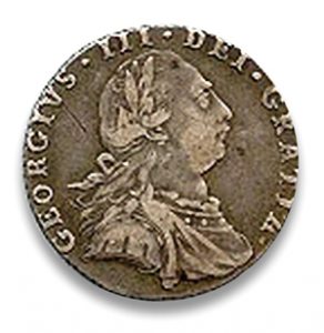 Example of a Revolutionary War era coin similar to one found in Old Ortega