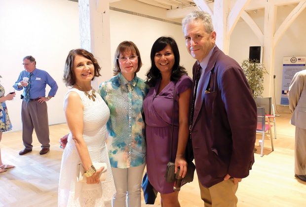 Linda Sacco, Christine Renard of Nantes, Jen Suharmadji and Richard Shieldhouse at a special U.S. Independence Day party July 5 at the Château des ducs de Bretagne.