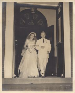 Ann and Richard Skinner, August 18, 1950 wedding day