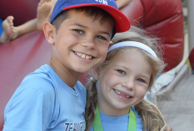Reed Krueger and his sister, Stella, had fun on the bounce house during the Ryans Run event at Ortega United Methodist Church Nov. 5.
