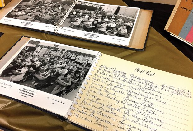 Class photos and roll calls were on display at the Ruth N. Upson Elementary School 100th Anniversary.