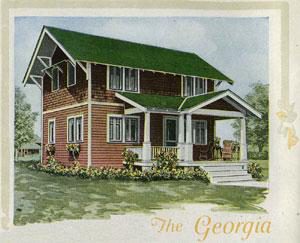 Rendering of a 1913 kit house from the catalog