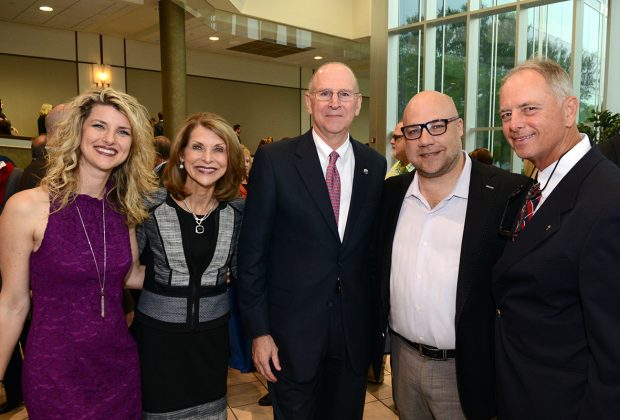 Christy Allen and Pam Tebow with Vice President and Development Foundation at Baptist Health, Pierre Allaire PhD, Bob Tebow and Kent Stermon