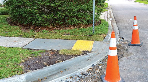 ADA sidewalk ramps first taken out, then replaced in San Marco