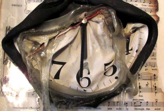A melted clock is one piece of evidence of the 1995 fire.