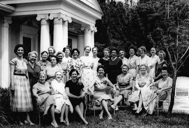 Members of Friday Musicale Board in 1958-1959 at the home of Eleanor King.