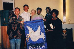 Marjorie Broward with friends in Nambia 1997