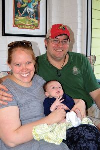 Emily and Glen Wieger with seven-week-old Teddy
