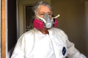 One of 43 residents to accept a FEMA buy-out, Bonnie Arnold had to wear a HAZMAT suit when going through her flooded Reed Avenue home last September.