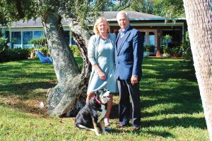 Nancy Soderberg and Hank Bonar at his Morven Road home
