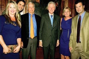 Hank Bonar II and Nancy Soderberg flank Bill Clinton at a New York fundraiser for Nancy’s run for a state office. With them, at left, are Heather and Robert Bonar, at right, Henry Bonar III.