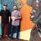 Mural artists Mark “Cent” Ferreira and Shaun Thurston