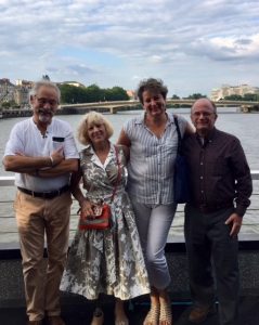 On the Loire with their French hosts: Herve, Marilyn Mastin, Regine, Alan Mastin