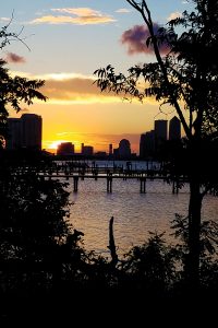 Sunset over Jacksonville as seen from Palmer Terrace Park in St. Nicholas.