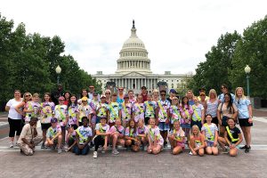 The Stockton Safety Patrol and chaperones in front of the U.S. Capitol Building in Washington, D.C.