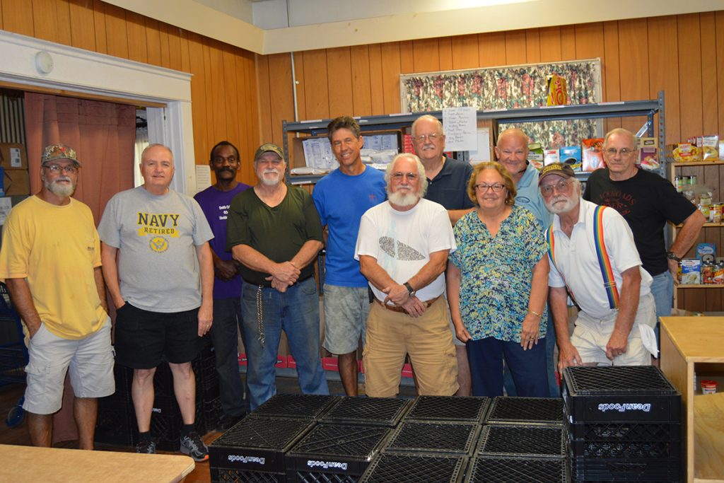 Trinity Lutheran Food Pantry Volunteers Gary Hautau, Tom Culverwell, Darren Sirmans, Steve Thomaszewski, Tim Bush, Frank Garelick, Bill Hiers, Mary Bollingberg, Rick Redman, Byron Bollingberg and Jim Cates