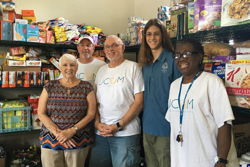 UCOM’s Thursday workers Elaine Thompson, Malcolom Hanson, James Dell’Alba, and Brenda Thomas believe that no one should face hunger alone.