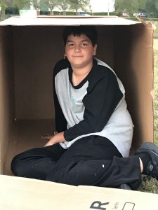 Zach Nunez participates in Cardboard City to help raise awareness of the homeless in Jacksonville.