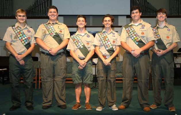 Boy Scouts welcome six new Eagles to the community