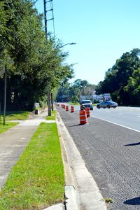 Construction continues on Hendricks Avenue in San Marco as the Florida Department of Transportation work to resurface the road and stripe bike lanes in both directions.