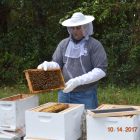 John Monteleone built beehives and harvested  15 gallons of honey as a fundraiser.