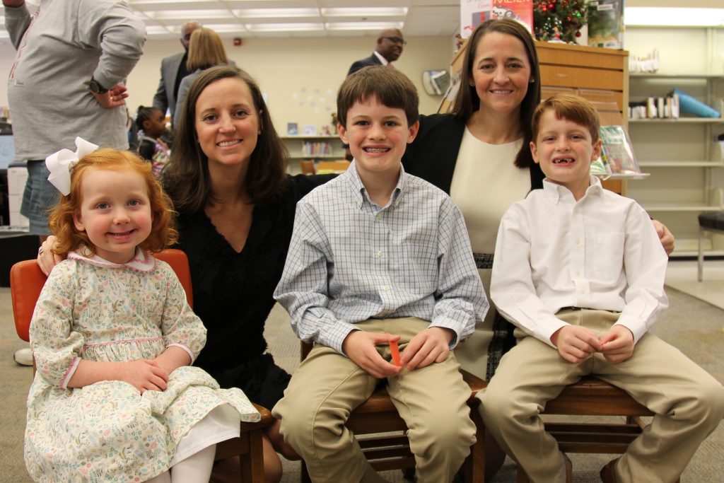 Virginia Bicksler and her mother, Leslie, with Luke and Adams Graham and their mother, Caroline Brinton