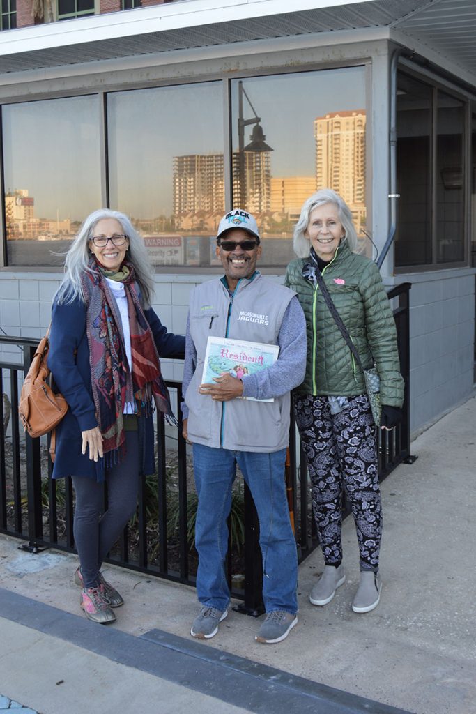 Susan Strauss, Howard Taylor and Sandra Fradd, members of the Downtown Dwellers, are working on raising funds for a spruce-up of a public restroom known as the “Little Gray House” on the Southbank Riverwalk.