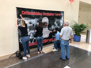 Middleburg High School students helped raise awareness of firefighter cancer and recruited firefighters from throughout the state to sign the banner that honors fallen firefighters.