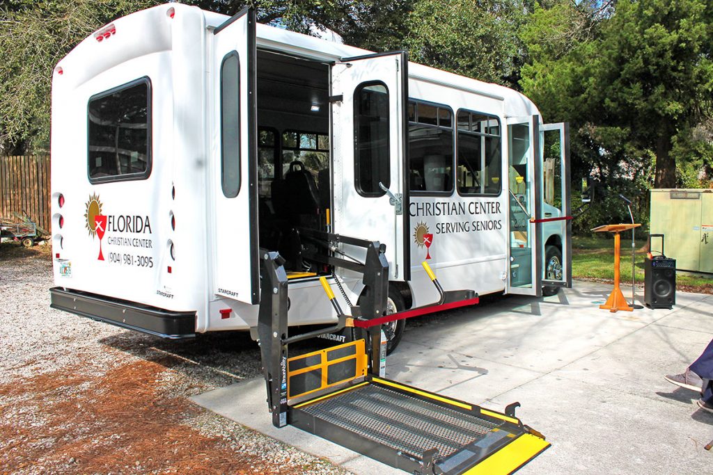 Grace, the new 14-passenger bus at Florida Christian Center