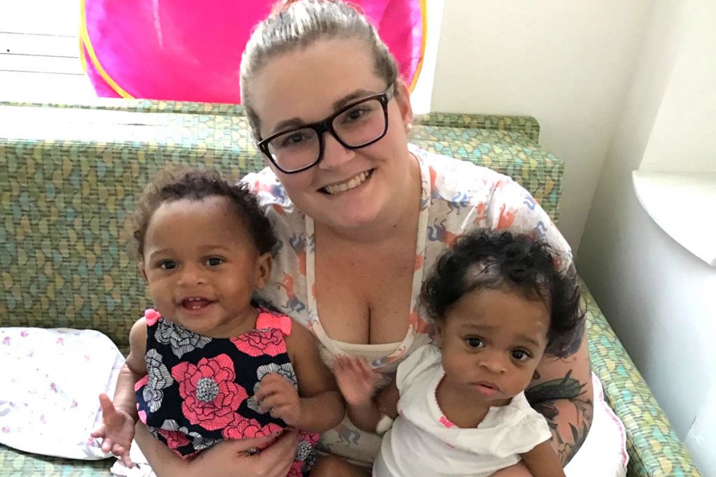 Jessica Hamm fell in love with her adopted twins, Caroline and Delilah, while on duty at Wolfson Children’s Hospital