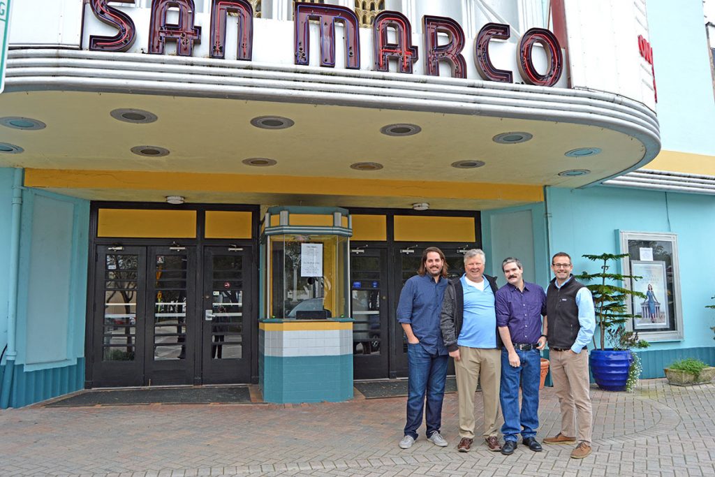 Jonathan Davis, Frank Sanchez, Andrew Oetjen and Ryan Davis are the new owners of the San Marco Theatre.