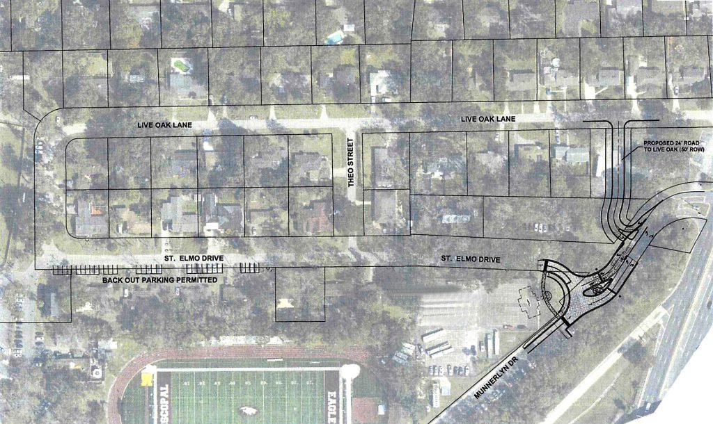 Map showing the location of the new guard shack and residential road at the Atlantic Boulevard entrance of Episcopal School of Jacksonville, which the school will build as part of its $17 million capital improvement plan.