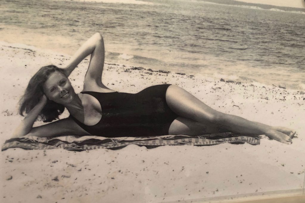 Iva Larson, 1956, poses for Janzen Swimwear