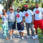 Mia Newton and Steve Pajcic with leadership from Turning Point Riverside: Don Jackson, Altreus Bell and Rashad Brown