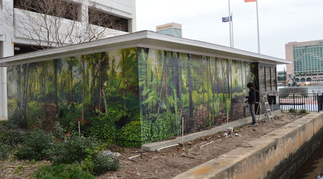 Mural brightens Southbank Riverwalk public restroom