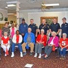 Players in the First Annual Walkers vs. Hoses Competition were (back): Nellie Beyeler, Kathy Riposta, Mary Mangaroo, Kenneth Arnold, David “Home Run” Howell, Dan Stift, Brandon Ray and Joshua Boone. Front: Lynda Parent, Patsy Parker, Mary Anderson, Bob Trotter, Melba Campbell, Doris Smith and Katie Bruski