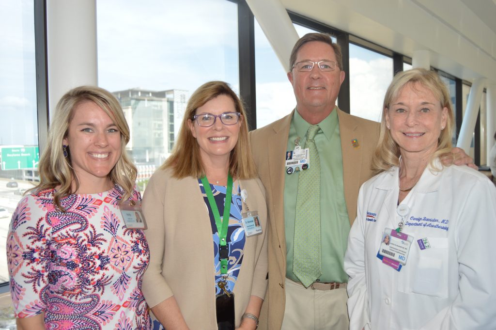 Holly Peek, Dr. Karen Shimshak, with Dr. Jerry Bridgham, Wolfson chief medical officer and Dr. Carolyn Bannister