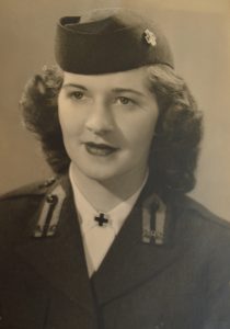 Violet Keels, at age 21, as a "Donut Dolly" during World War II.