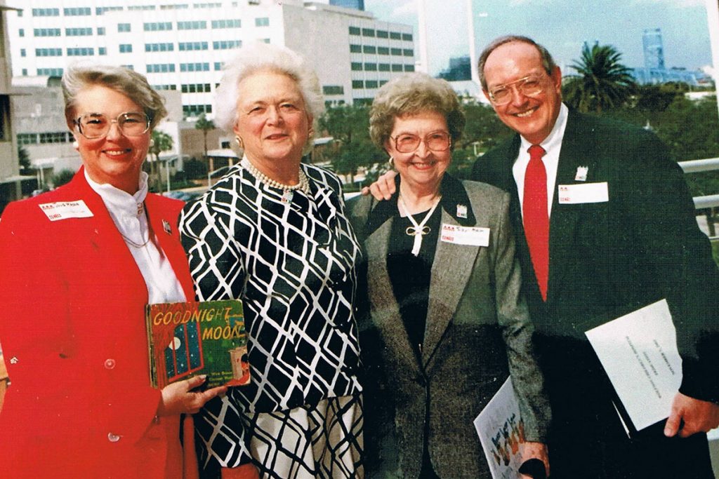 Julie Mason with First Lady Barbara Bush, Bill’s mother, Sibyl Mason, and Bill in 1993 for the opening of Wolfson Children’s Hospital.