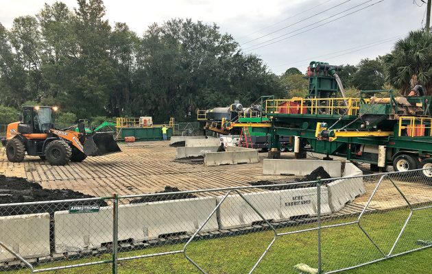 Dredging is in process on Millers Creek