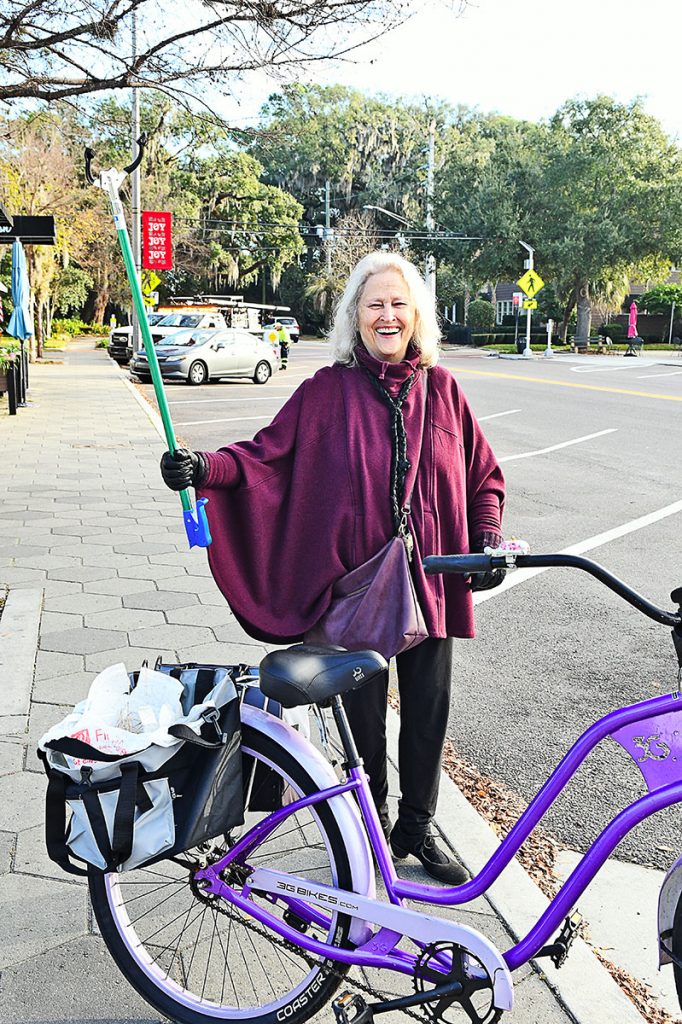 Famous for her purple bicycle that she calls her “Cadillac,” Linda Reeds keeps the streets near the Shoppes of Avondale free of trash and cigarette butts.